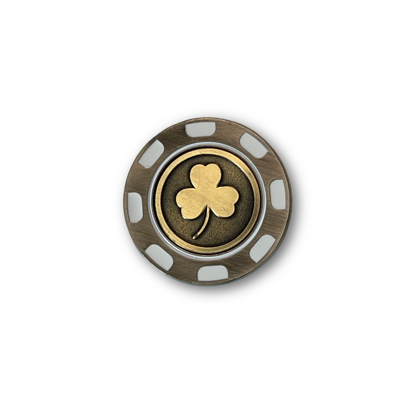 White Metal Poker Chip with Vintage Collection Ball Marker